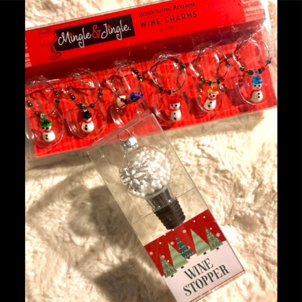 Xmas Wine Charms & Stopper 🎄🎅🏼⛄️